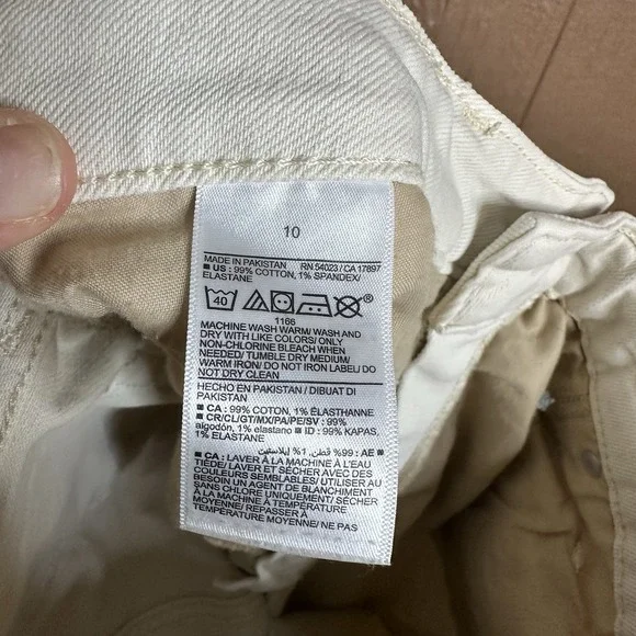 Old Navy High Waisted Button Fly Straight Leg White Denim‎ Jeans Sz 10 Cotton - Picture 7 of 7